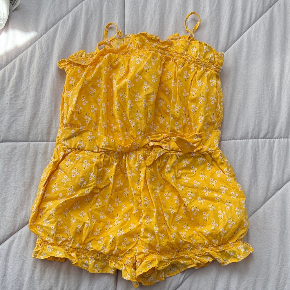 Janie and Jack Sunny Yellow Floral Romper